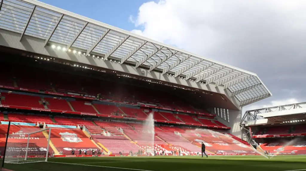 An empty Anfield Stadium - Home of Liverpool FC