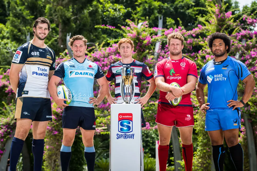 Australian Super Rugby Trophy and Players