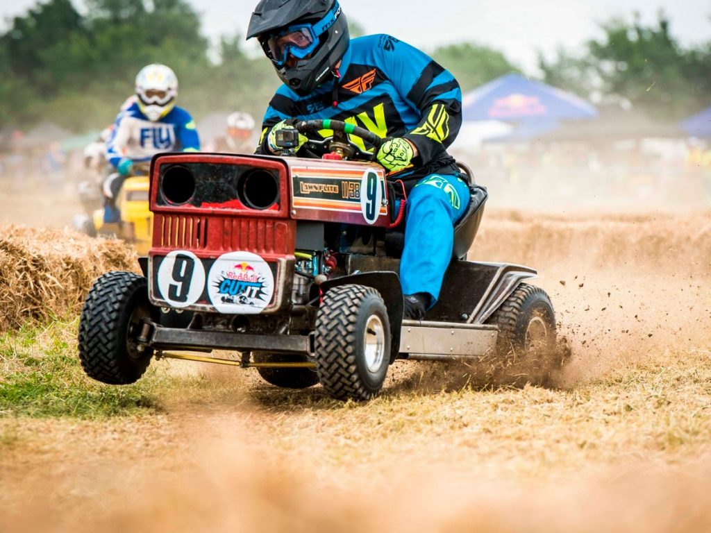 Unusual Sport of Lawn Mower Racing in Somerset